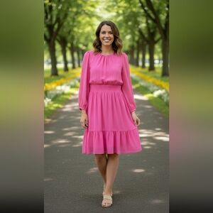 J. Crew Pink Ruffled Smocked Sundress